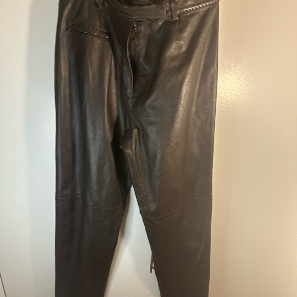 Brown leather pants
